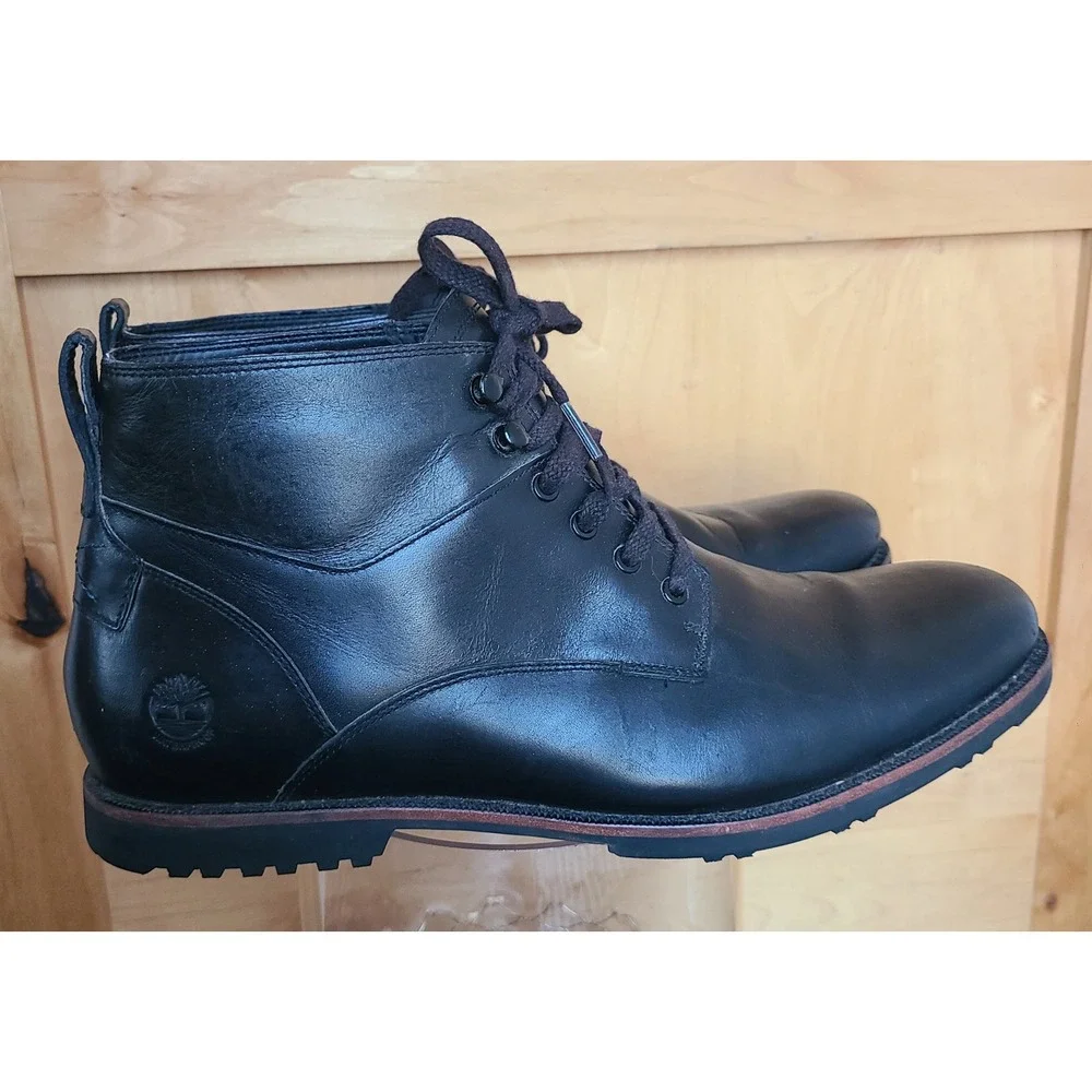 Timberland Kendrick Waterproof Black Leather‎ Chukka Boots US 11.5 Lace Up Shoes